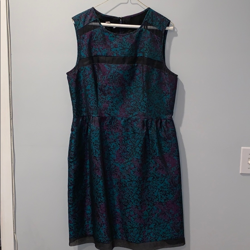 Nordstrom purple, green and black dress